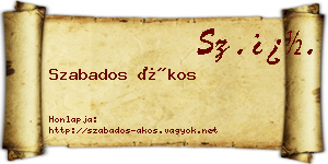 Szabados Ákos névjegykártya